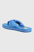 В'єтнамки Tommy Jeans FLAG EVA BEACH SANDAL жіночі на плоскому ходу EN0EN02111 колір блакитний