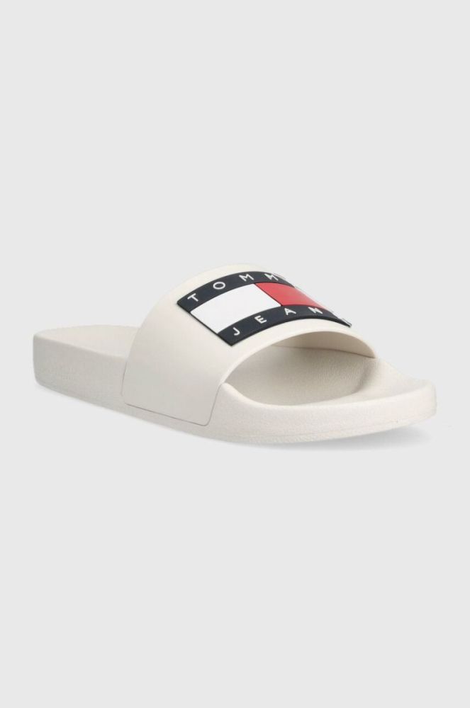 Шльопанці Tommy Jeans FLAG POOL SLD ESS жіночі колір білий EN0EN02115 фото 2