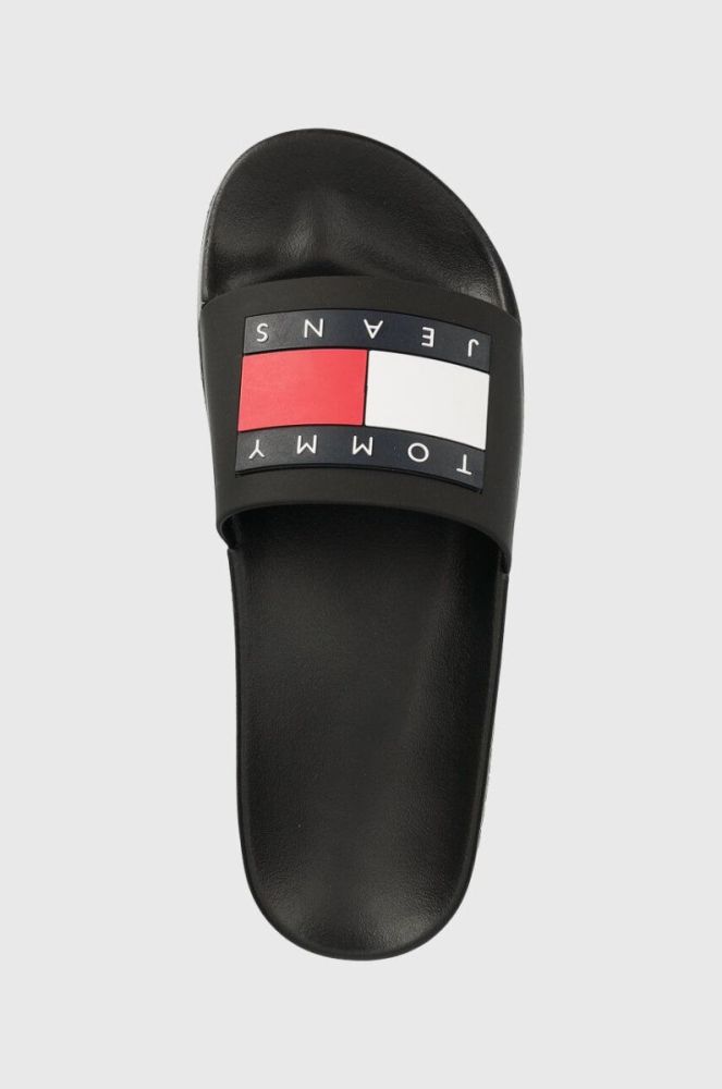 Шльопанці Tommy Jeans FLAG POOL SLD ESS жіночі колір чорний EN0EN02115 фото 4