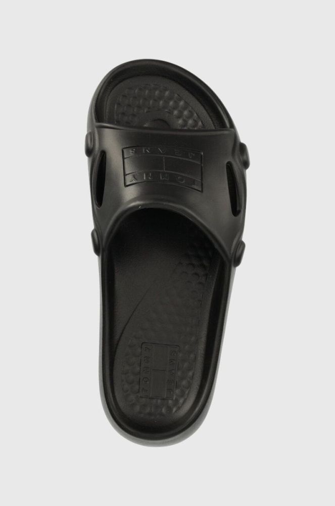 Шльопанці Tommy Jeans FREEDOM FLATF POOL жіночі колір чорний на танкетці EN0EN02145 фото 4