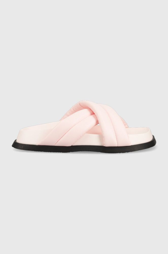 Шльопанці Tommy Jeans FANCY PADDED SANDAL жіночі колір рожевий EN0EN02175