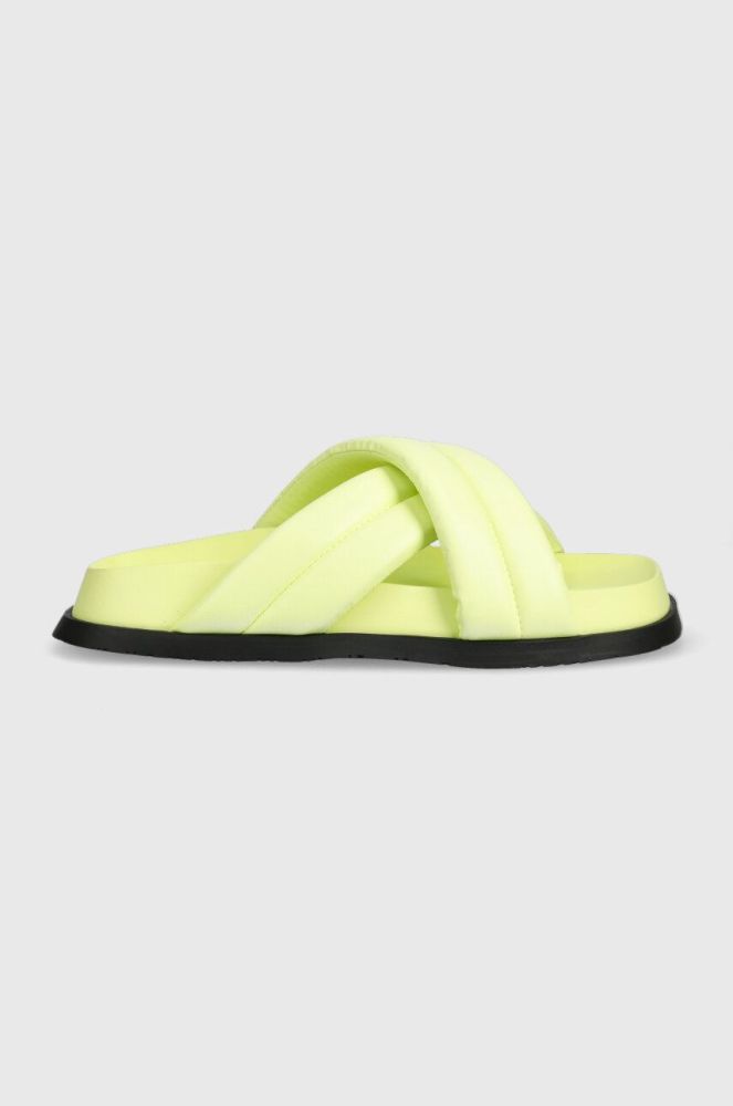 Шльопанці Tommy Jeans FANCY PADDED SANDAL жіночі колір зелений EN0EN02175