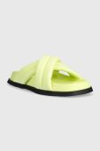 Шльопанці Tommy Jeans FANCY PADDED SANDAL жіночі колір зелений EN0EN02175
