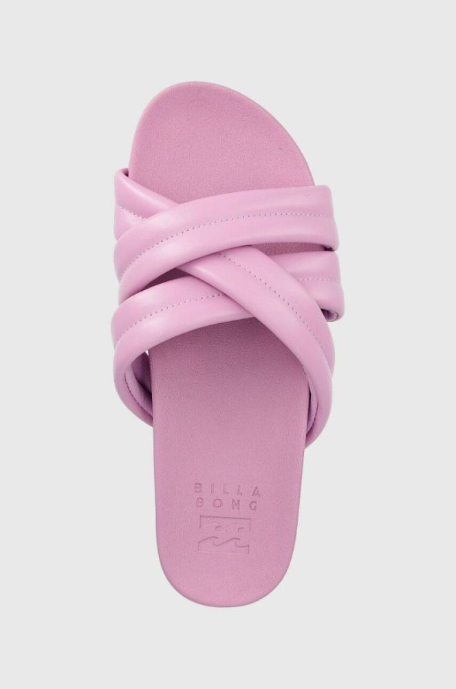 Шльопанці Billabong жіночі колір рожевий на платформі фото 4