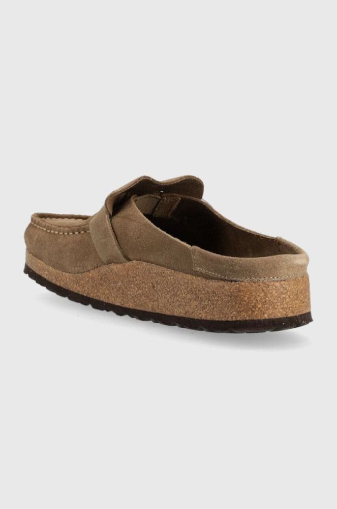 Замшеві шльопанці Birkenstock Buckley жіночі колір бежевий 1019490 фото 3