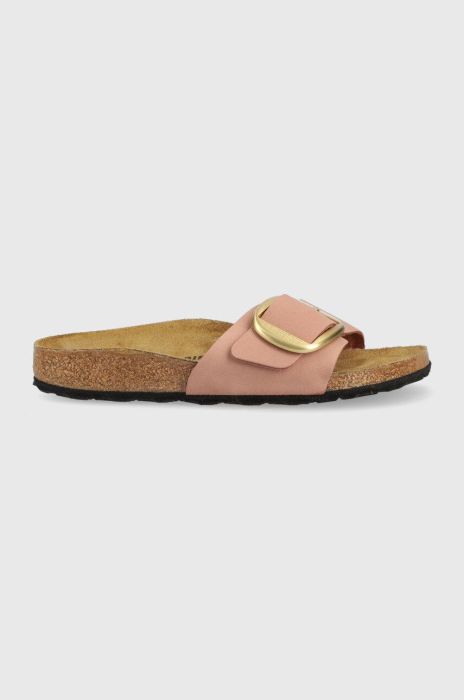 Шкіряні шльопанці Birkenstock MADRID BIG BUCKLE жіночі колір рожевий 1024039 1024039-OldRose