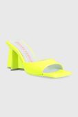 Шльопанці Chiara Ferragni CF3132_036 жіночі колір жовтий каблук блок CF STAR HEEL 85
