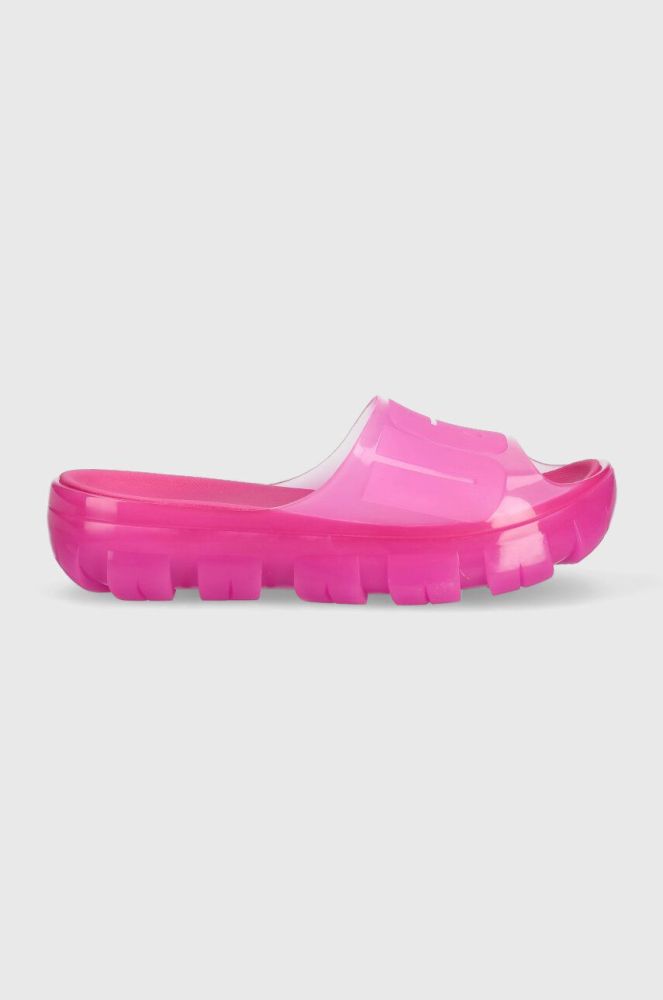 Шльопанці UGG Jella Clear Slide жіночі колір рожевий на платформі 1136763