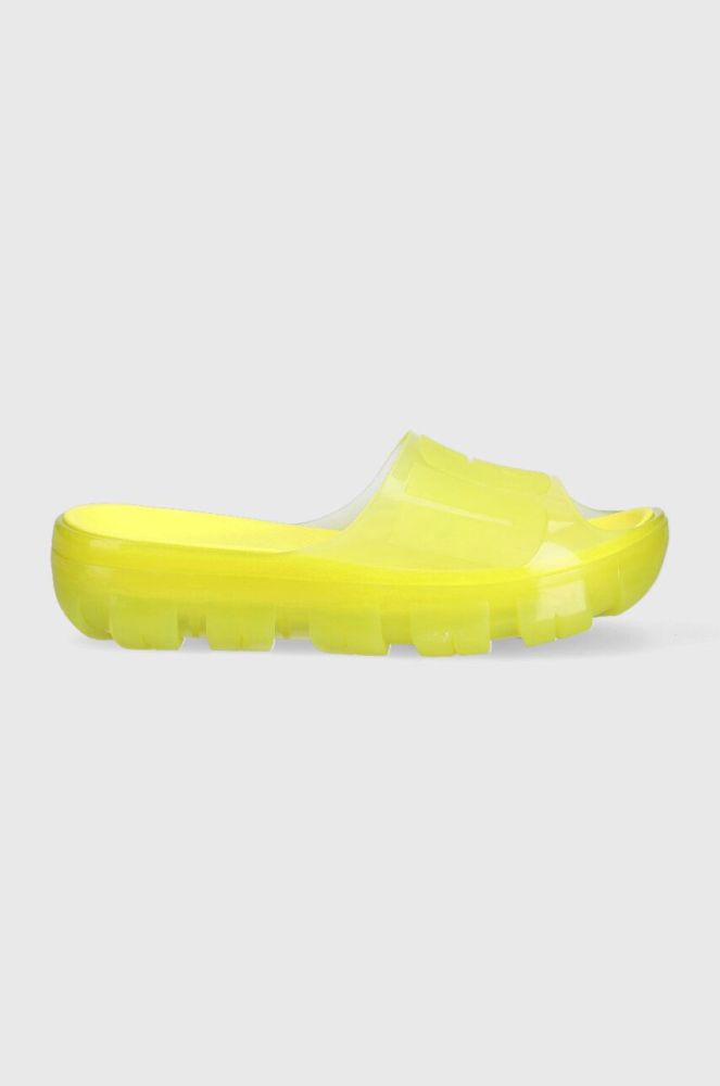 Шльопанці UGG Jella Clear Slide жіночі колір жовтий на платформі 1136763