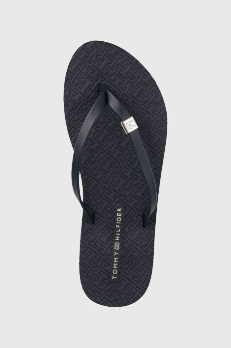 В'єтнамки Tommy Hilfiger TH MONOGRAM FLAT SANDAL жіночі колір бежевий на платформі FW0FW06964