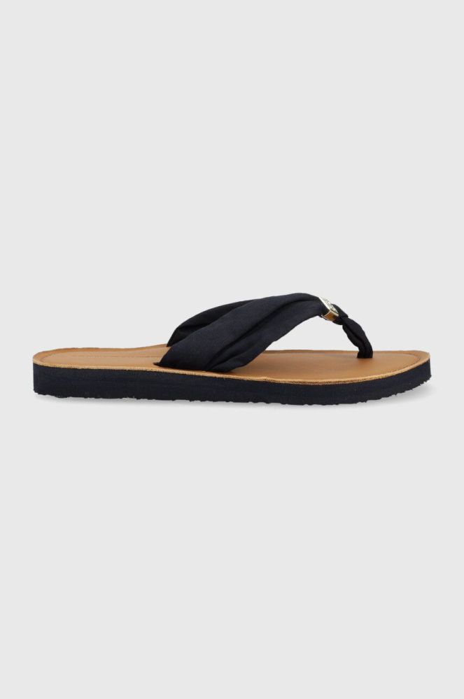 В'єтнамки Tommy Hilfiger TH ELEVATED BEACH SANDAL жіночі колір синій на плоскому ходу FW0FW06985