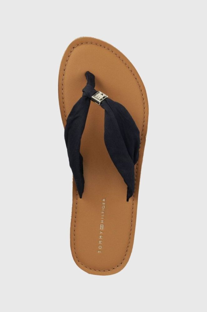 В'єтнамки Tommy Hilfiger TH ELEVATED BEACH SANDAL жіночі колір синій на плоскому ходу FW0FW06985 фото 4