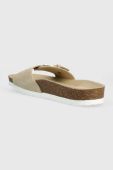 Замшеві шльопанці Tommy Hilfiger TH MULE SANDAL SUEDE жіночі колір бежевий FW0FW07071