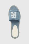 Шльопанці Tommy Hilfiger DENIM FLAT SANDAL жіночі  FW0FW07095 колір блакитний