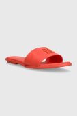 Шкіряні шльопанці Tommy Hilfiger TH POP MULE жіночі колір помаранчевий FW0FW07097