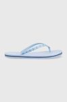 В'єтнамки Tommy Hilfiger TOMMY ESSENTIAL BEACH SANDAL жіночі на плоскому ходу FW0FW07141 колір блакитний