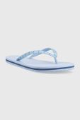 В'єтнамки Tommy Hilfiger TOMMY ESSENTIAL BEACH SANDAL жіночі на плоскому ходу FW0FW07141 колір блакитний