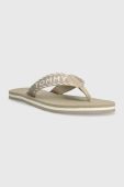 В'єтнамки Tommy Hilfiger TOMMY WEBBING SANDAL жіночі колір бежевий на плоскому ходу FW0FW07143