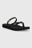 В'єтнамки Tommy Hilfiger TH MONOGRAM STRAP SANDAL жіночі колір чорний на плоскому ходу FW0FW07146