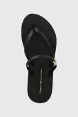 В'єтнамки Tommy Hilfiger TH MONOGRAM STRAP SANDAL жіночі колір чорний на плоскому ходу FW0FW07146
