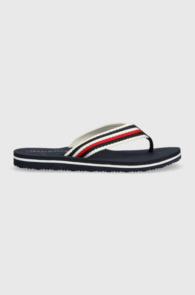 В'єтнамки Tommy Hilfiger TOMMY ESSENTIAL COMFORT SANDAL жіночі колір синій на плоскому ходу FW0FW07147