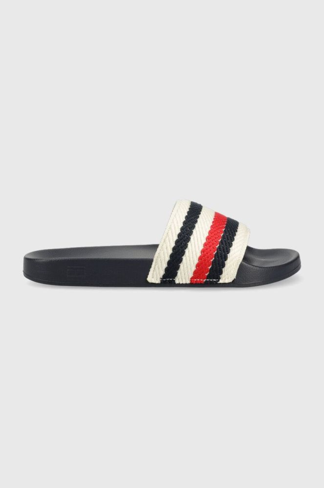 Шльопанці Tommy Hilfiger TOMMY ESSENTIAL POOL SLIDE жіночі колір синій FW0FW07151