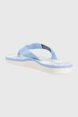 В'єтнамки Tommy Hilfiger TH MONOGRAM ESSENTIAL SANDAL жіночі на плоскому ходу FW0FW07162 колір блакитний
