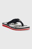 В'єтнамки Tommy Hilfiger TH MONOGRAM ESSENTIAL SANDAL жіночі колір синій на плоскому ходу FW0FW07162