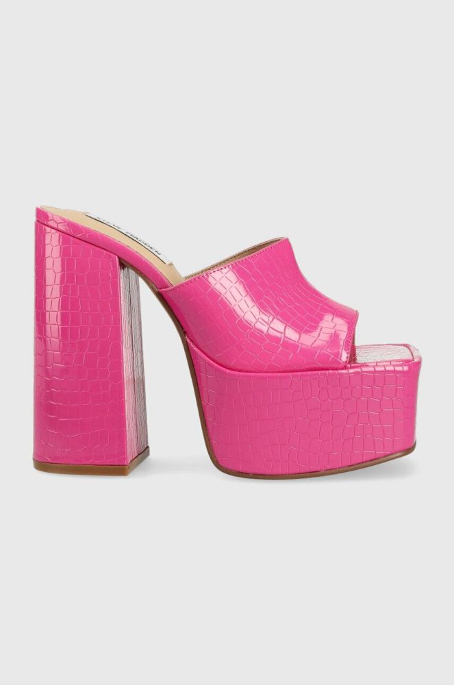 Шльопанці Steve Madden Trixie жіночі колір рожевий каблук блок SM11002169
