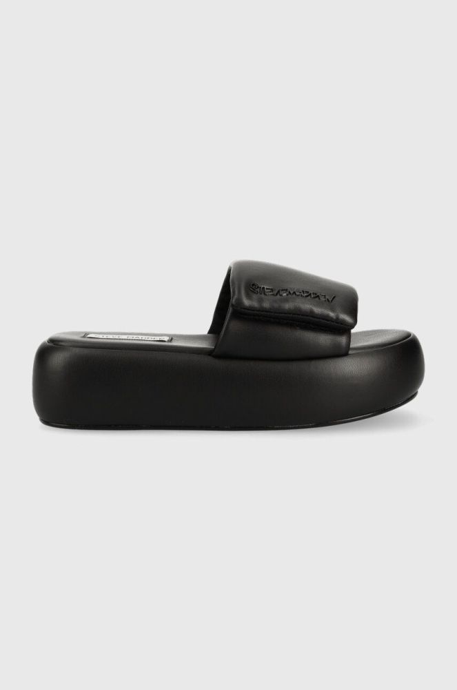 Шльопанці Steve Madden Swoosh жіночі колір чорний на платформі SM11002446