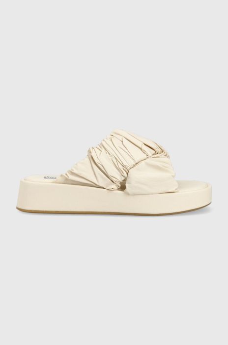 Шльопанці Steve Madden Bellshore жіночі колір бежевий на платформі SM11002439