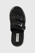 Шльопанці Steve Madden Activator жіночі колір чорний на платформі SM11002460