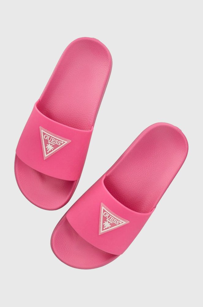 Шльопанці Guess BEACH SLIPPERS жіночі колір рожевий E3GZ12 BB00F