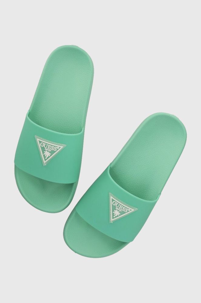 Шльопанці Guess BEACH SLIPPERS жіночі колір бірюзовий E3GZ12 BB00F