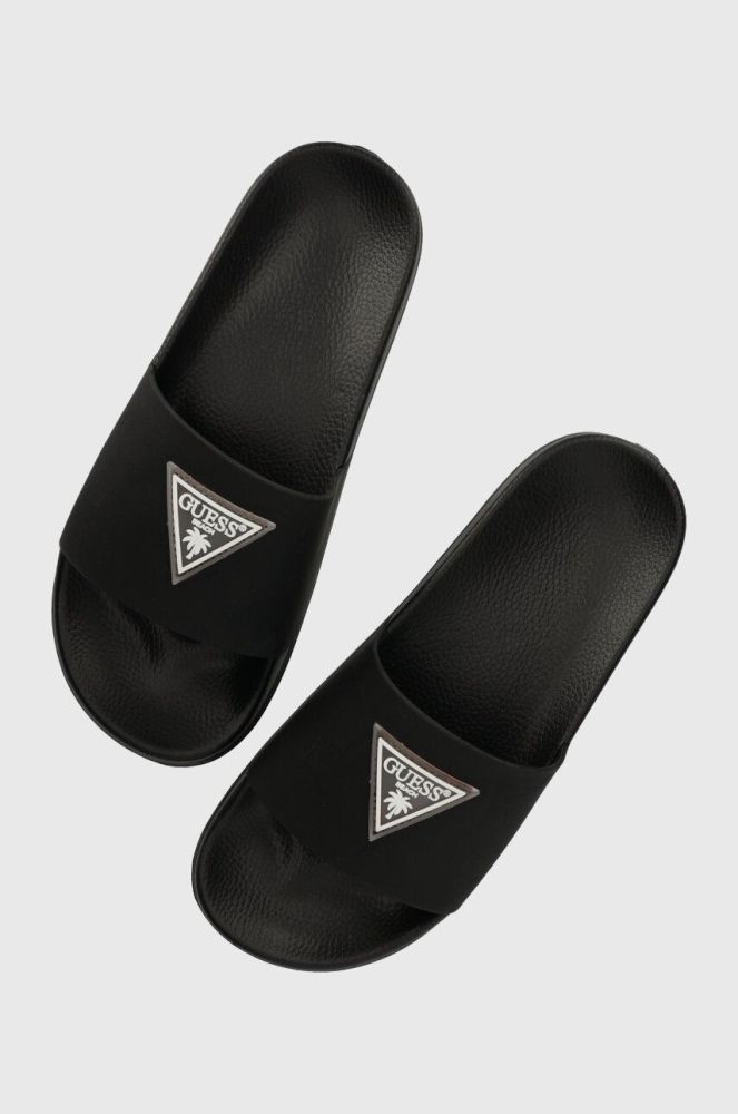 Шльопанці Guess BEACH SLIPPERS жіночі колір чорний E3GZ12 BB00F