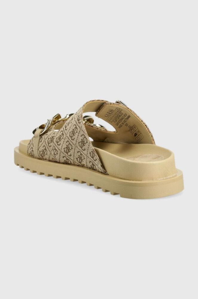 Шльопанці Guess FATEMA2 жіночі колір бежевий FL6FT2 FAL03 фото 3