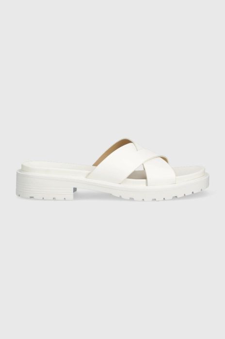 Шкіряні шльопанці Lauren Ralph Lauren Kelsie жіночі колір білий 802896838001