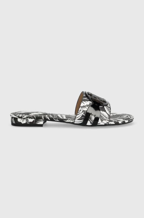 Шкіряні шльопанці Lauren Ralph Lauren Alegra жіночі колір чорний 802904270001