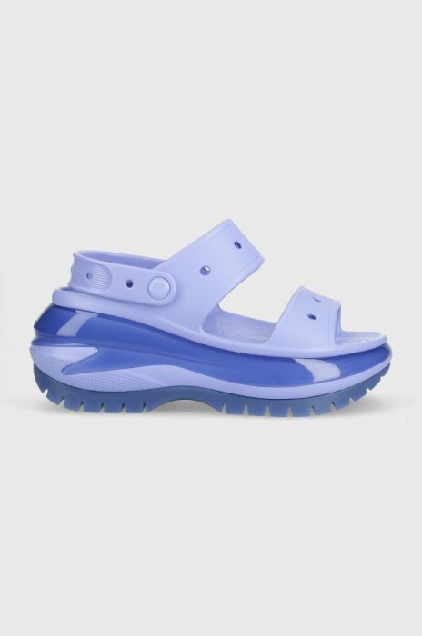 Шльопанці Crocs Classic Mega Crush Sandal жіночі колір фіолетовий на платформі 207989 207989.5Q6-5Q6