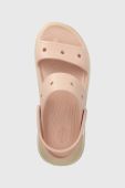 Шльопанці Crocs Classic Mega Crush Sandal жіночі колір рожевий на платформі 207989 207989.6TY-6TY