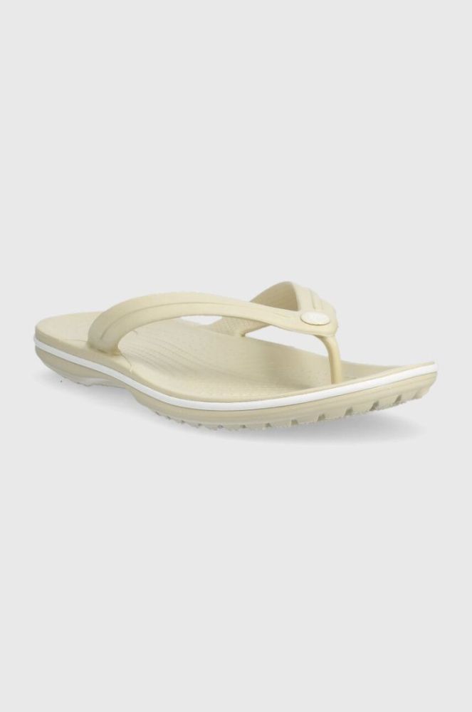 В'єтнамки Crocs Crocband Flip жіночі колір бежевий на плоскому ходу 11033.2Y2-2Y2 фото 2