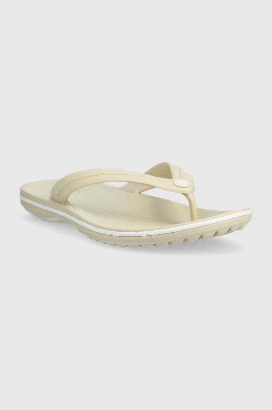 В'єтнамки Crocs Crocband Flip жіночі колір бежевий на плоскому ходу 11033.2Y2-2Y2 фото 2