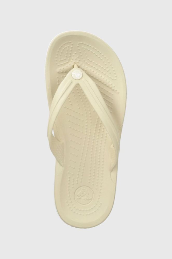 В'єтнамки Crocs Crocband Flip жіночі колір бежевий на плоскому ходу 11033.2Y2-2Y2 фото 4