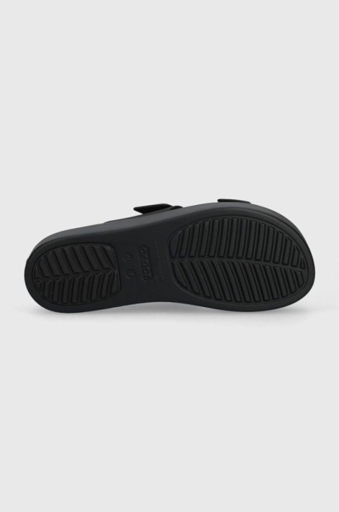 Шльопанці Crocs Brooklyn Low Wedge Sandal жіночі колір чорний на платформі 207431 фото 5