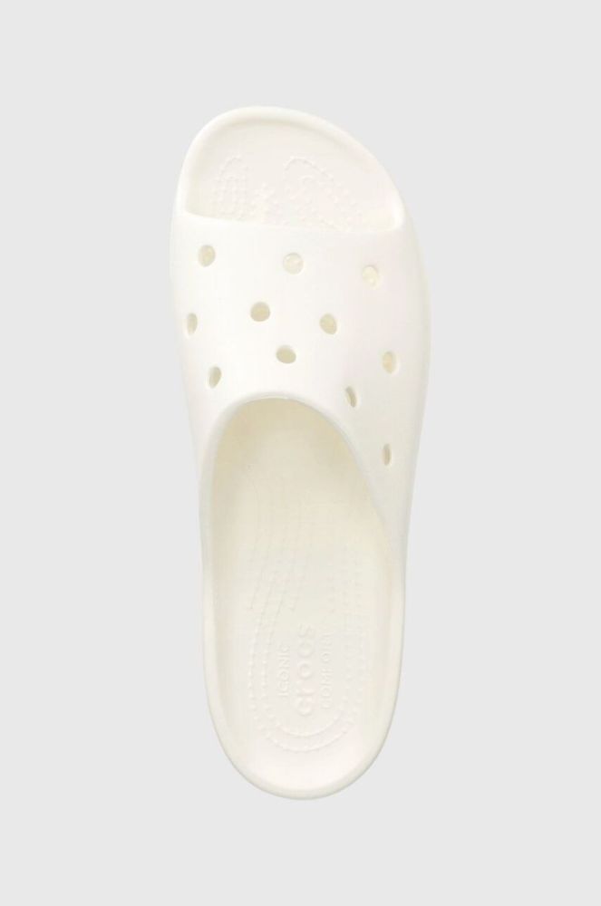 Шльопанці Crocs Classic Platform Slide жіночі колір білий на платформі 208180 208180.100-100 фото 4