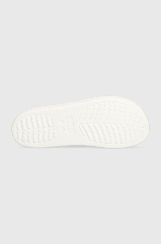 Шльопанці Crocs Classic Platform Slide жіночі колір білий на платформі 208180 208180.100-100 фото 5