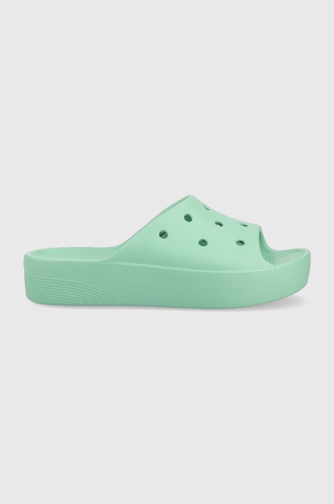 Шльопанці Crocs Classic Platform Slide жіночі колір бірюзовий 208180 208180.3UG-3UG