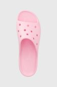 Шльопанці Crocs Classic Platform Slide жіночі колір рожевий на платформі 208180 208180.6S0-6S0