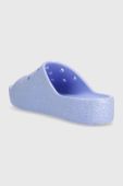 Шльопанці Crocs Classic Platforn Glitter Slide жіночі колір фіолетовий на платформі 208233