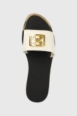 Шкіряні шльопанці Dkny GRACEN жіночі колір бежевий K1381707 Шкіряні шльопанці Dkny GRACEN жіночі колір бежевий K1381707